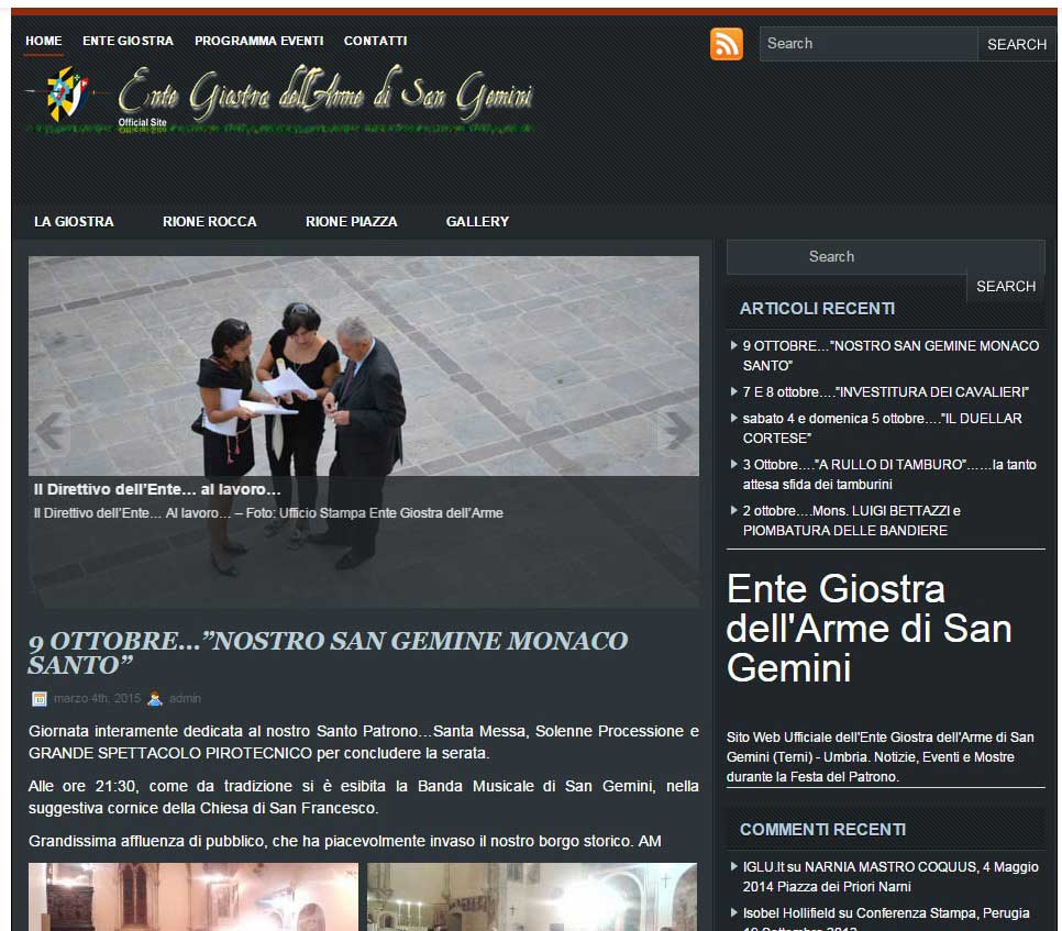 web design terni ente giostra arme sangemini stefano ferri siti web